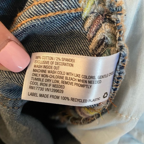 Blue Jeans with Rainbow Trim - Picture 4 of 4